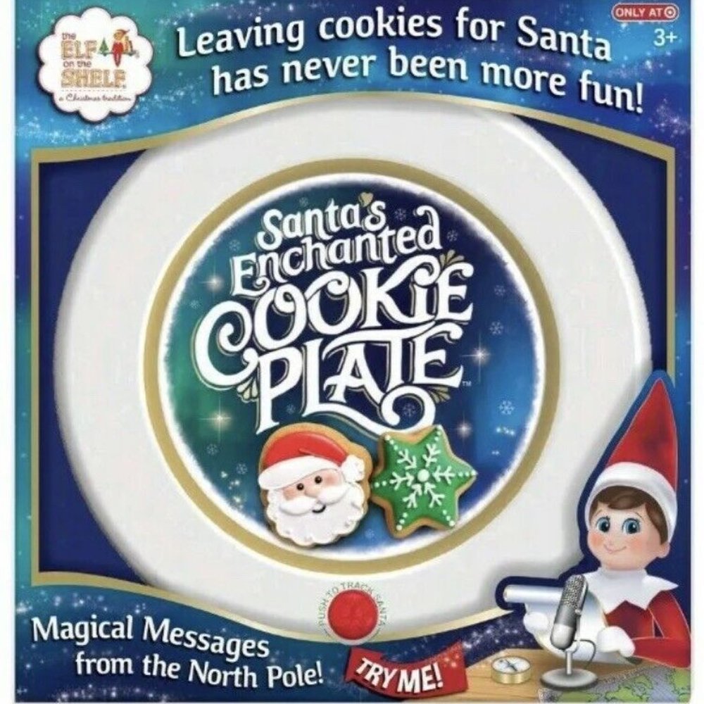 The elf on a shelf Santa Cookie Plate